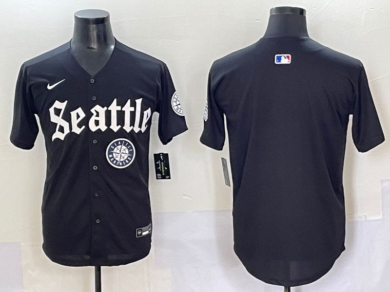Men 2025 Seattle Mariners Blank black Five generations Joint Name Nike MLB Jersey style 6->seattle mariners->MLB Jersey